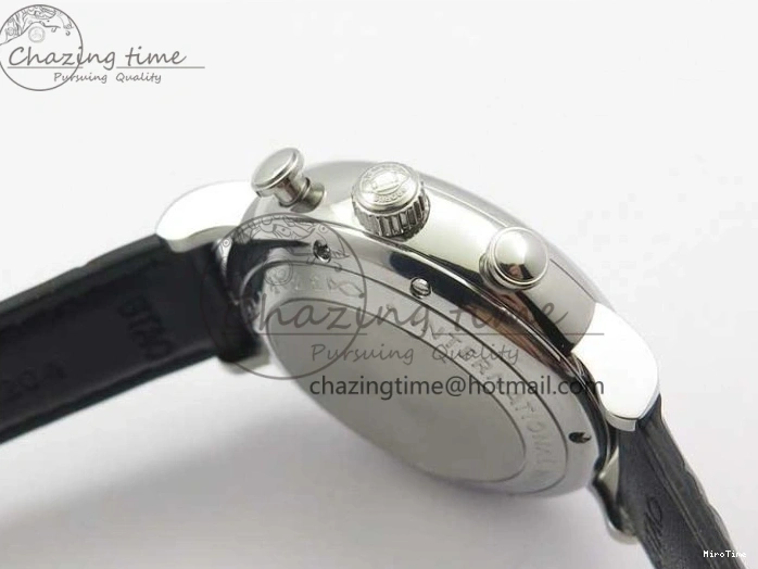 MIROTIME 0522 Portofino Chrono SS ZF 1:1 Best Edition Blue Dial Gold Markers on Black Leather Strap A OnTrend 7124